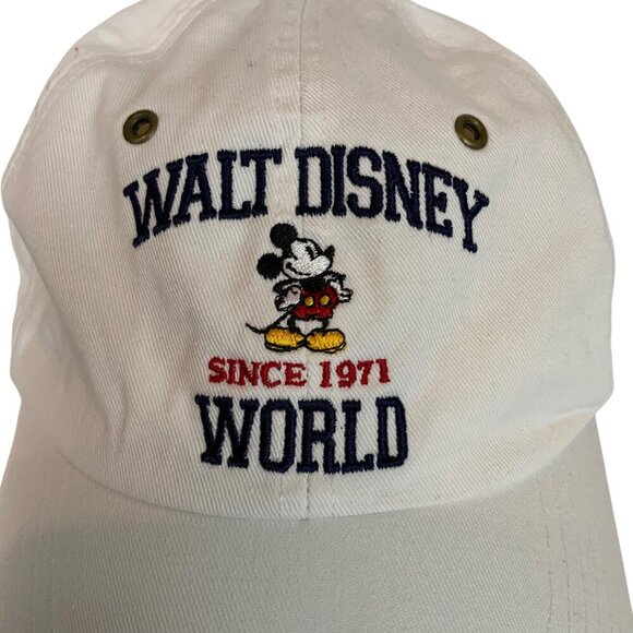 Walt Disney World Since 1971 Mickey Mouse White Embroidered Baseball Cap Adjusta - Picture 2 of 10